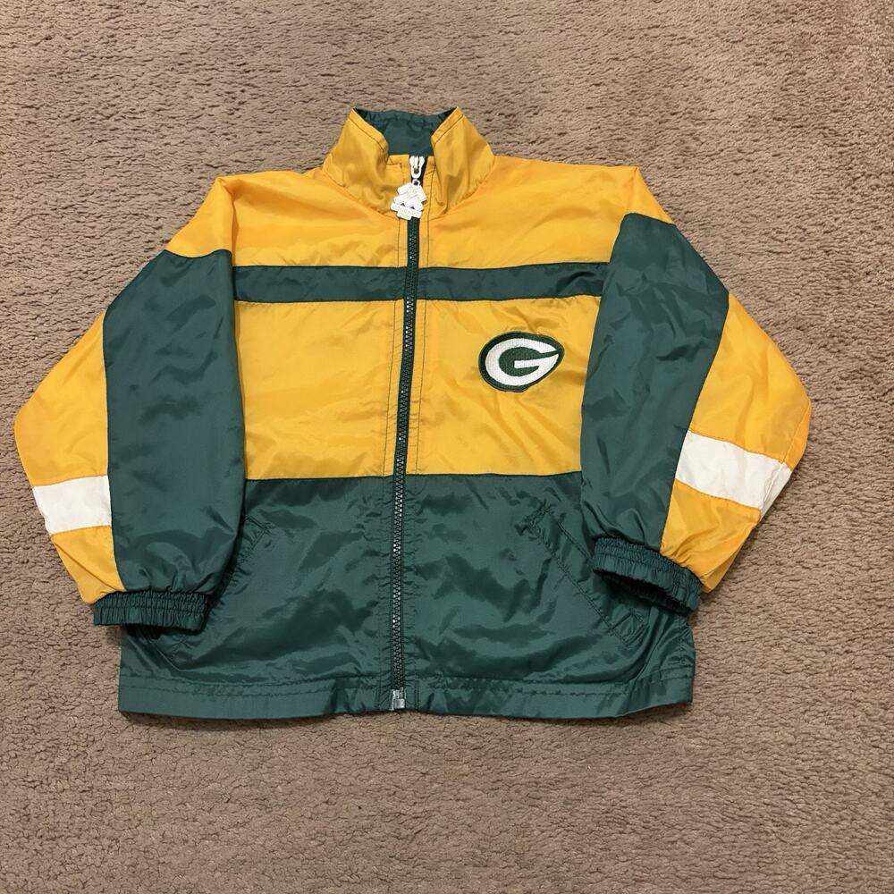 Green Bay Packers Size 3T Vintage Might Mac Windbreaker Jacket